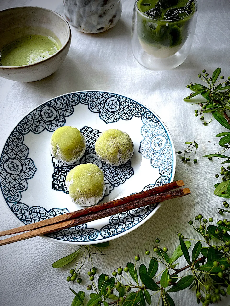 Snapdishの料理写真:お家抹茶生菓子は青梅|satokoさん