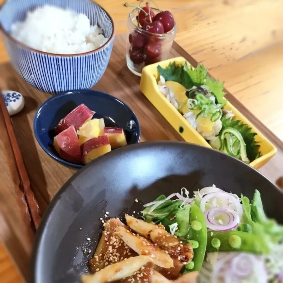 メインは生姜焼きと野菜|みきやんさん