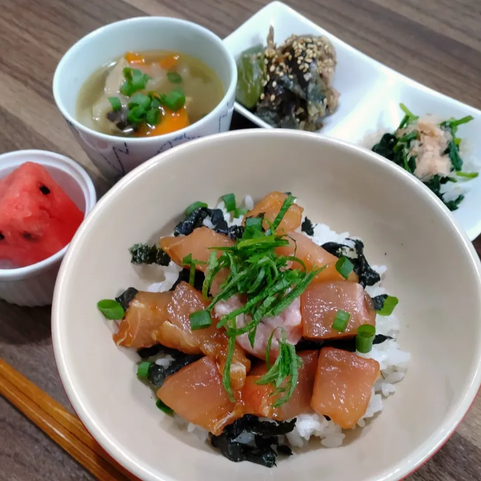 Snapdishの料理写真:びんとろのハチミツ醤油漬け丼|ゆりちさん