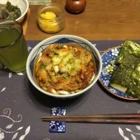 かき揚げうどん、磯辺餅(昼飯)