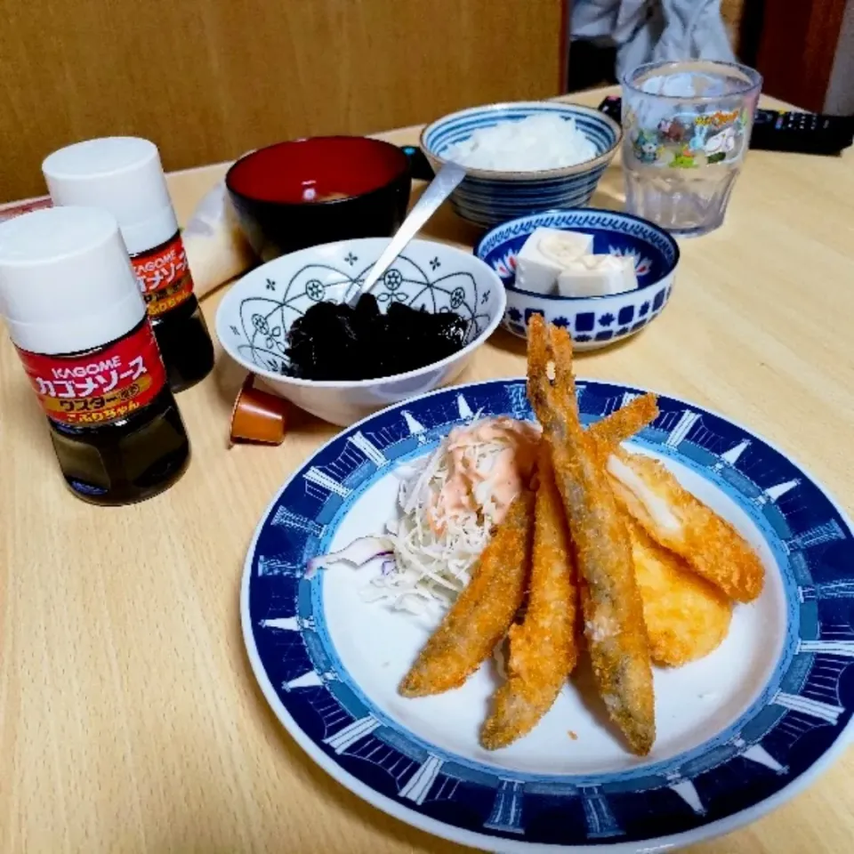 ししゃもフライ&イカフライの盛り合わせ定食。|ariyo4200さん