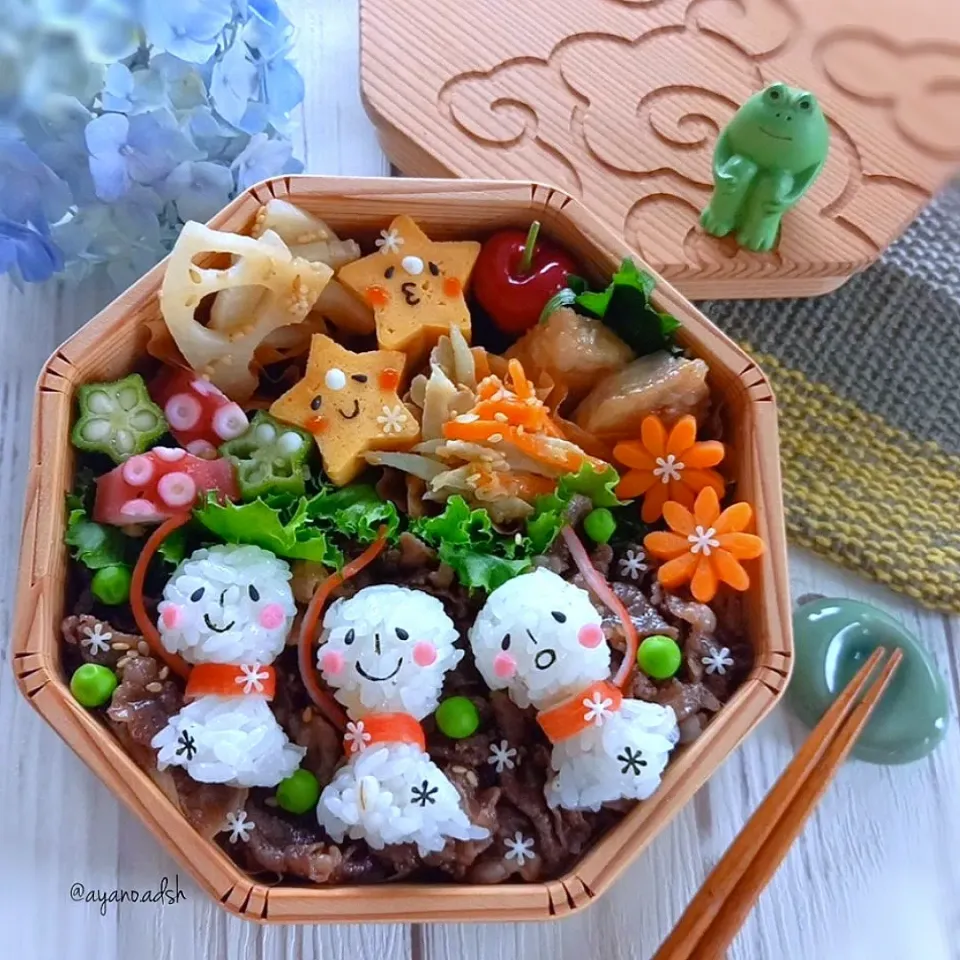 🌈てるてる坊主のっけ牛しぐれ煮弁当|ayano.adshさん