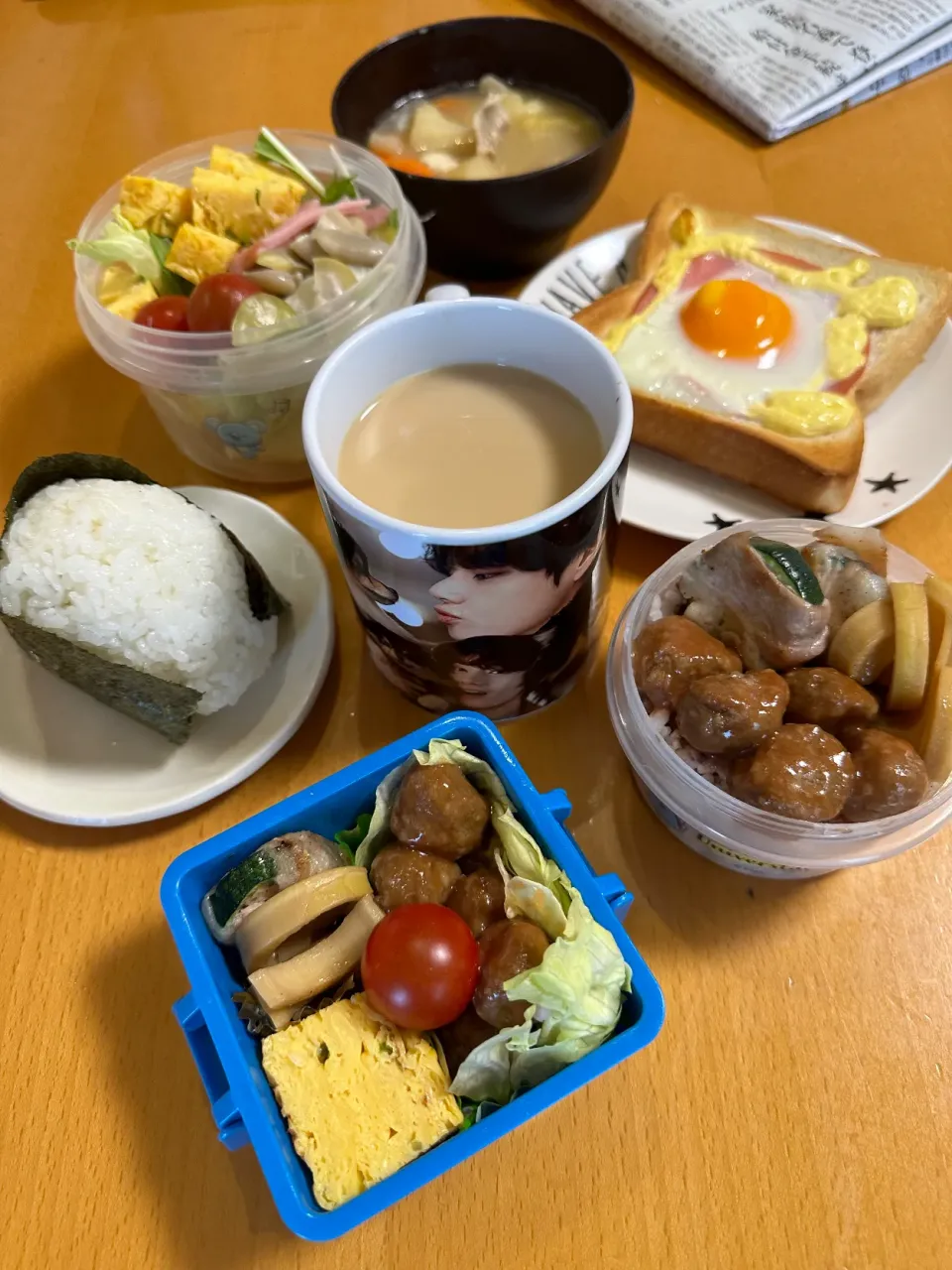 Snapdishの料理写真:2023.6.5.💜お弁当と朝ごはん|kimikimiさん