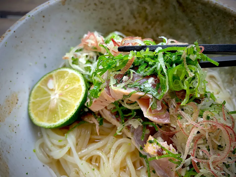 自家燻製  鰹のたたきそうめん|半田手延べそうめんの店 阿波や壱兆さん