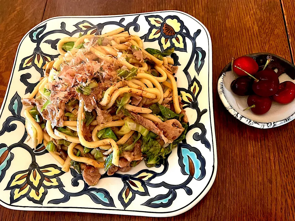 Snapdishの料理写真:ブランチ♯焼うどん|小松菜さん