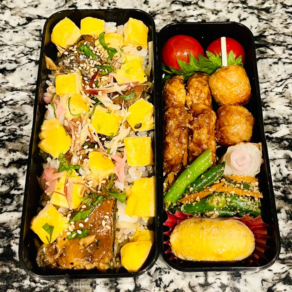 Snapdishの料理写真:鰯の蒲焼き混ぜご飯弁当|アッコちゃん✨さん