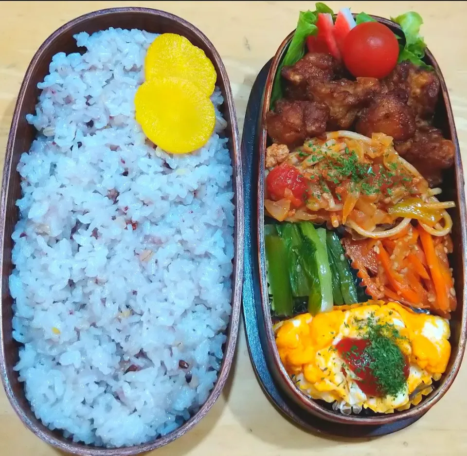 唐揚げ＆ミートソースパスタ弁当|NOZUさん