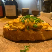 天草産紫ウニのブルスケッタ