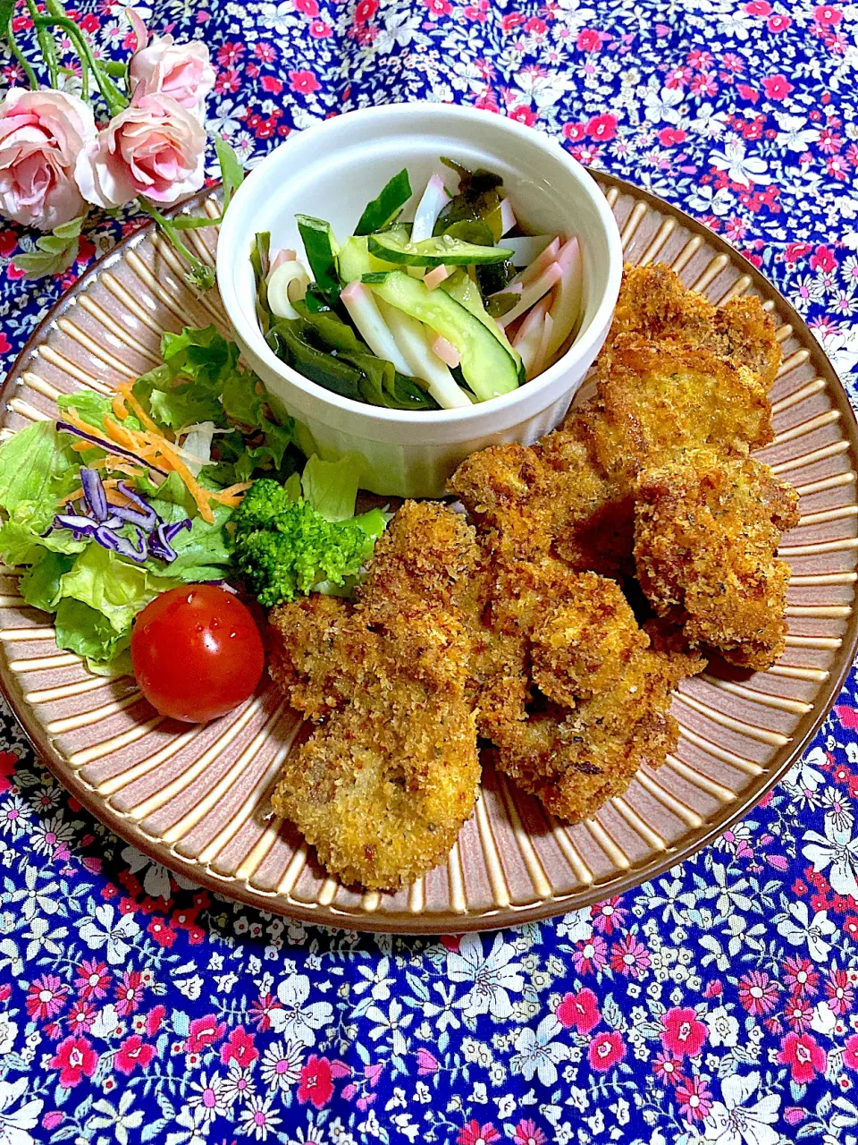 Snapdishの料理写真:ヒレカツのカレー風味🌼|ringonamaさん