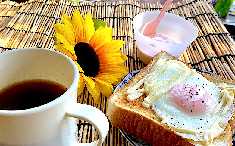 珍しくちゃんと食べた朝🥪☕️|ビーグルさん