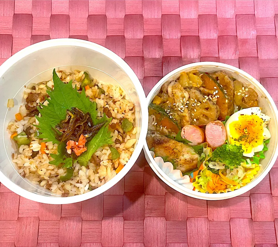 中学生息子のお弁当🍱 豚肉とかぼちゃの甘辛炒め弁当🍱|Snow10さん