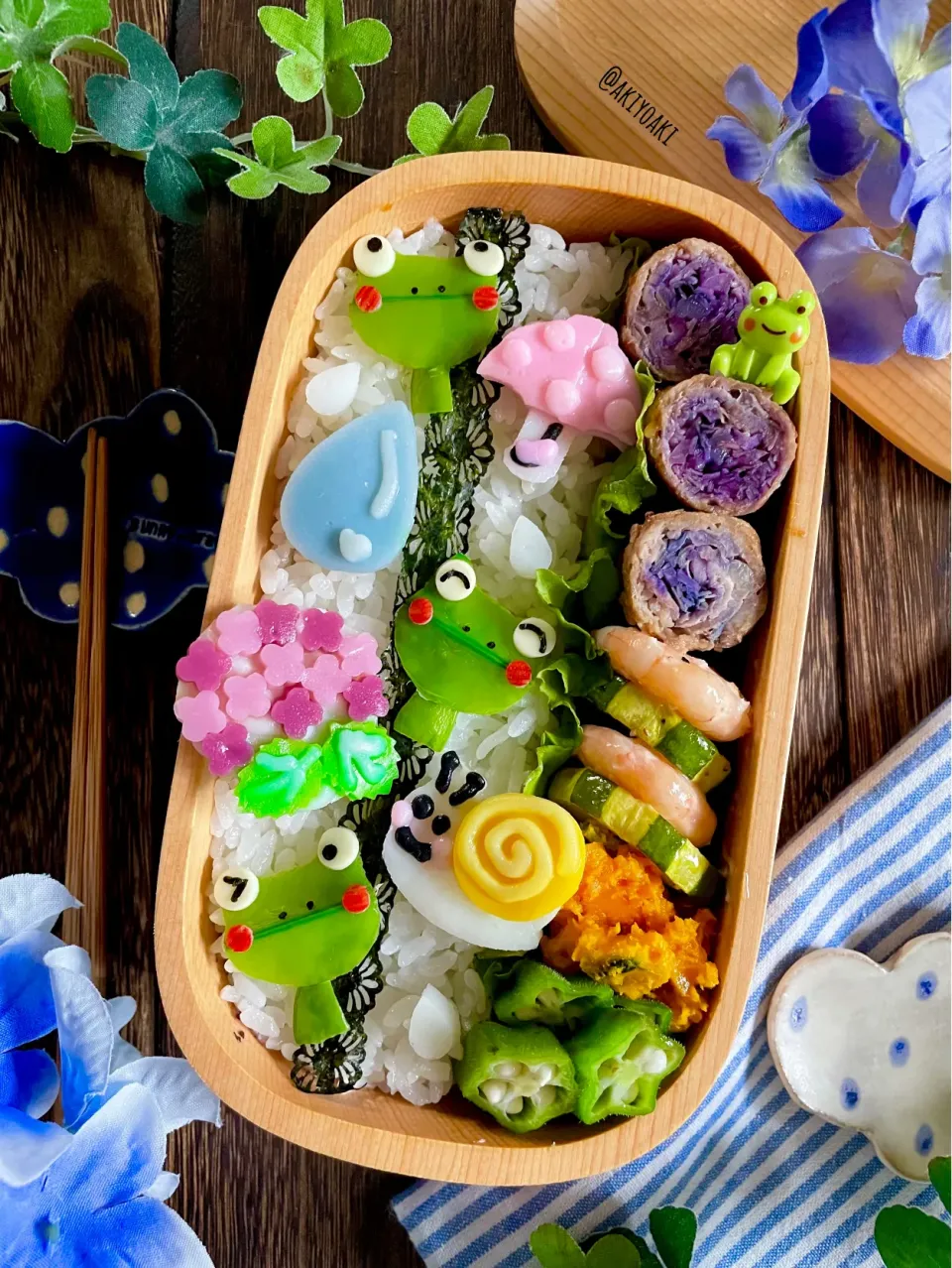 Snapdishの料理写真:カエル弁当|Akiyoෆ¨̮⑅さん