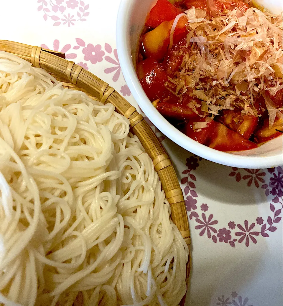 自炊　トマトそうめん|みんさん