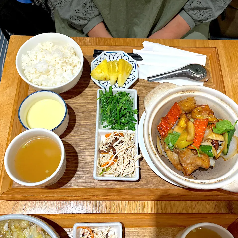 Braised chicken with mushrooms set|skyblueさん