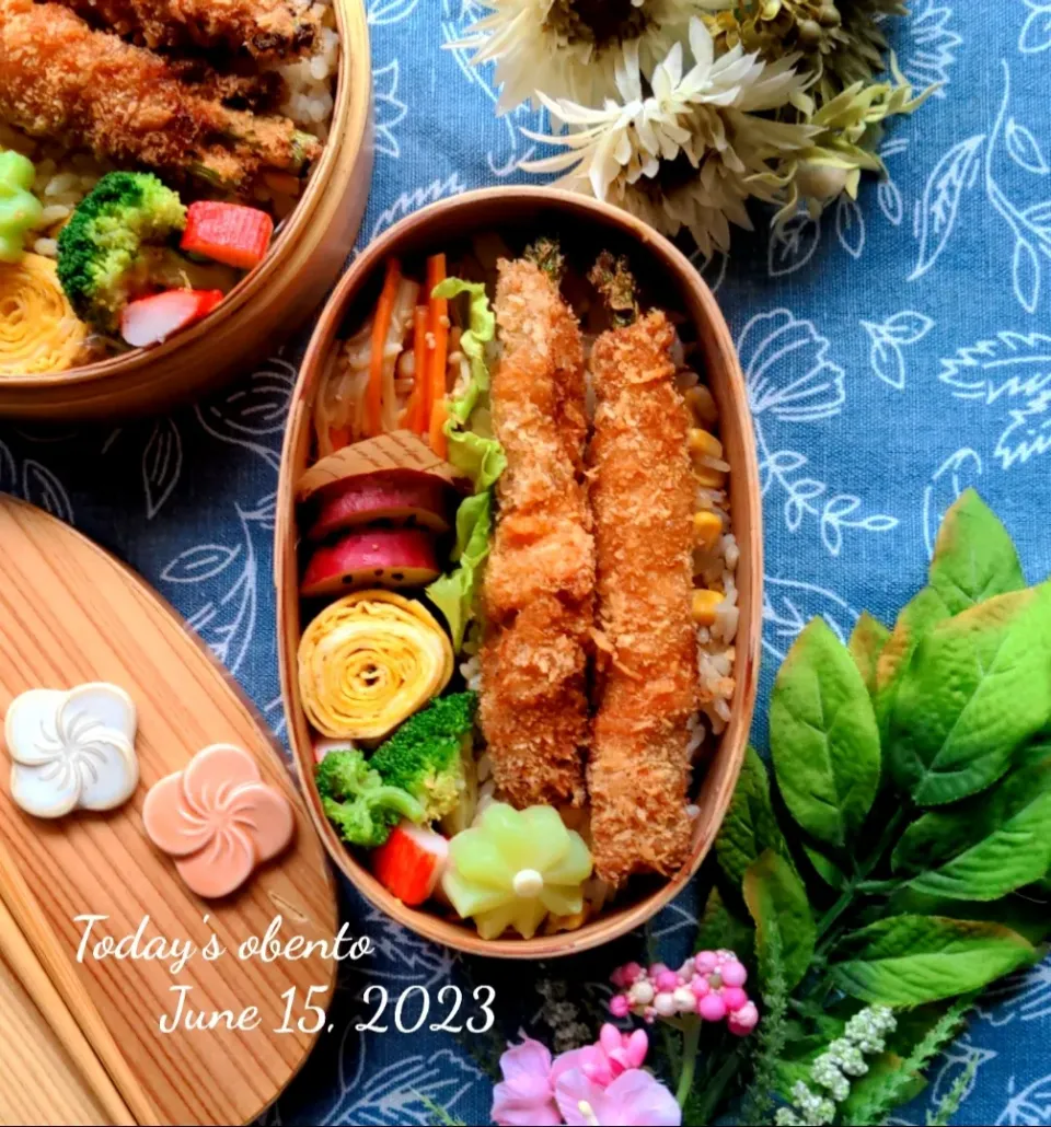 Snapdishの料理写真:長女のお弁当💕
アスパラ肉巻きフライ✨|さらママさん