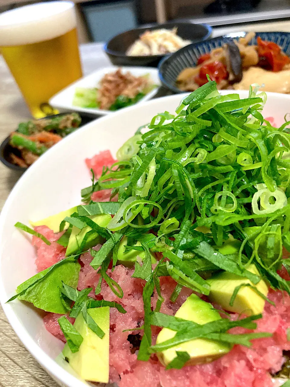 マグロのたたき丼de晩ごはん|こもず♪さん