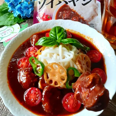 「PlantRECIPE　ソイハヤシ」を使ってみたSnapdishの料理・レシピ写真:カレーうどんではありません
ハヤシうどんです～🍅