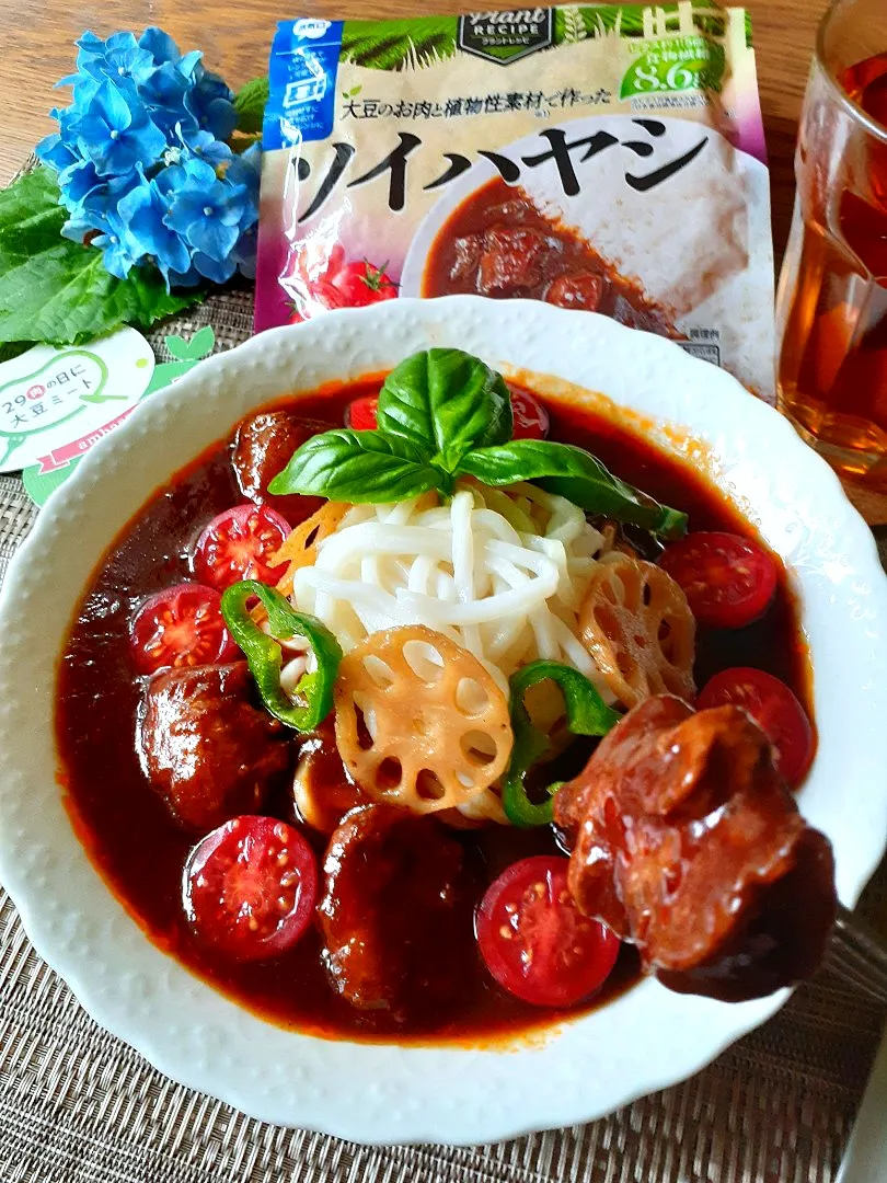 カレーうどんではありません
ハヤシうどんです～🍅|fumfumさん