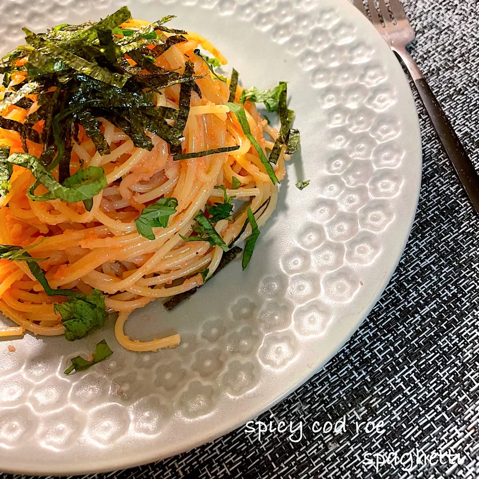 Snapdishの料理写真:明太子スパゲティ🍝|まぁちゃんさん