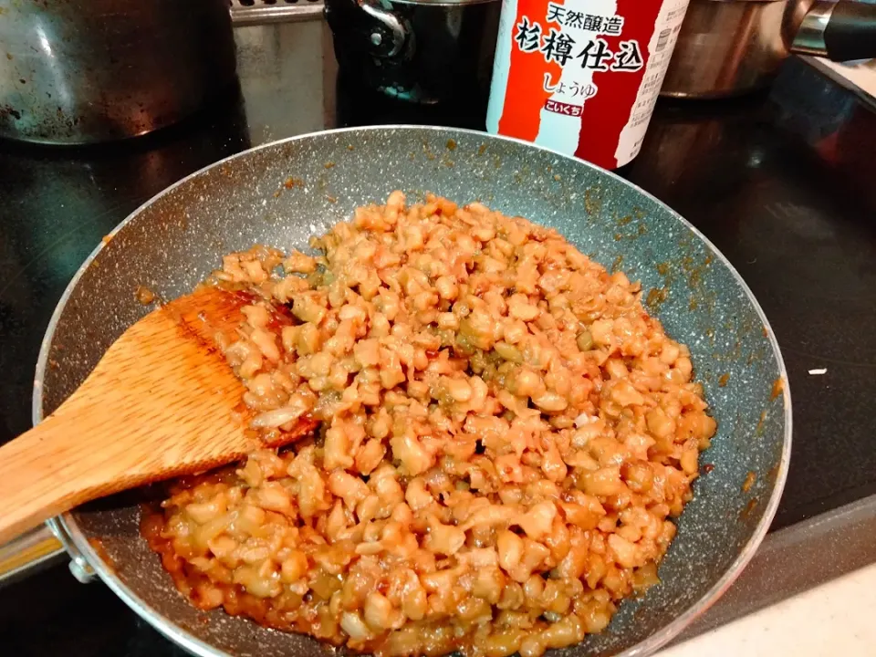 大豆ミートで肉味噌風なやつ。|ヌンチャク・コーイチさん