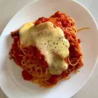 トマトパスタ  〜チーズ乗せ〜|かい飯さん