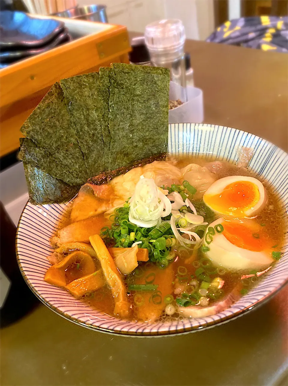 セレブ貝中華 太麺 TP青ネギ 海苔|まあやさん