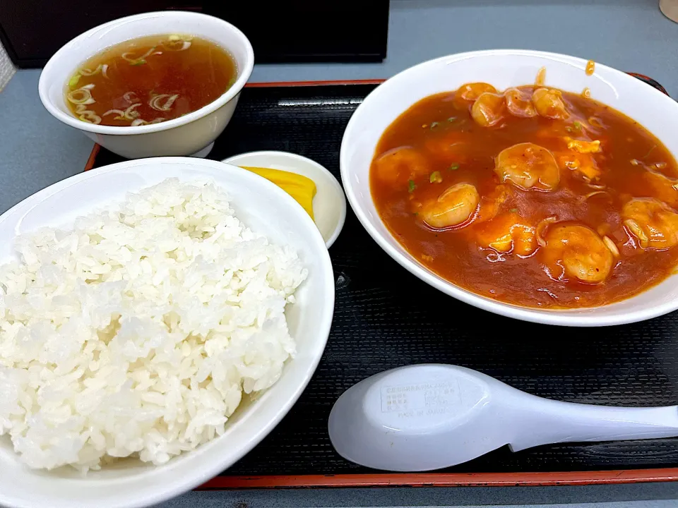 町中華　エビと玉子のチリソース定食|須佐 浩幸さん