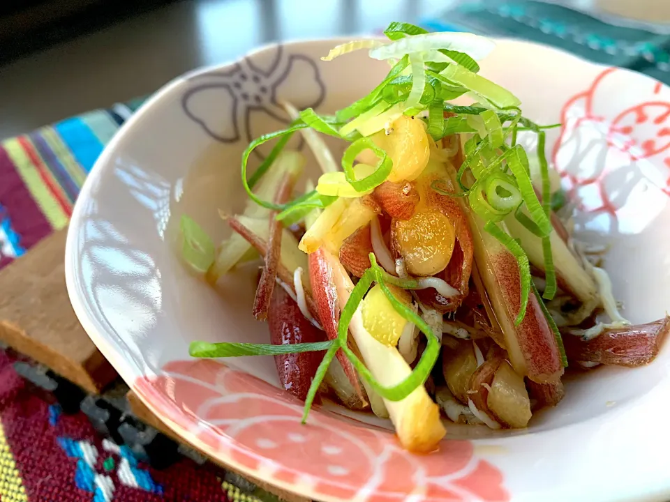 からあげビールさんの料理 リピリピなお気に入り♪みょうがの茎の醤油漬けのしらす和え|ビーグルさん