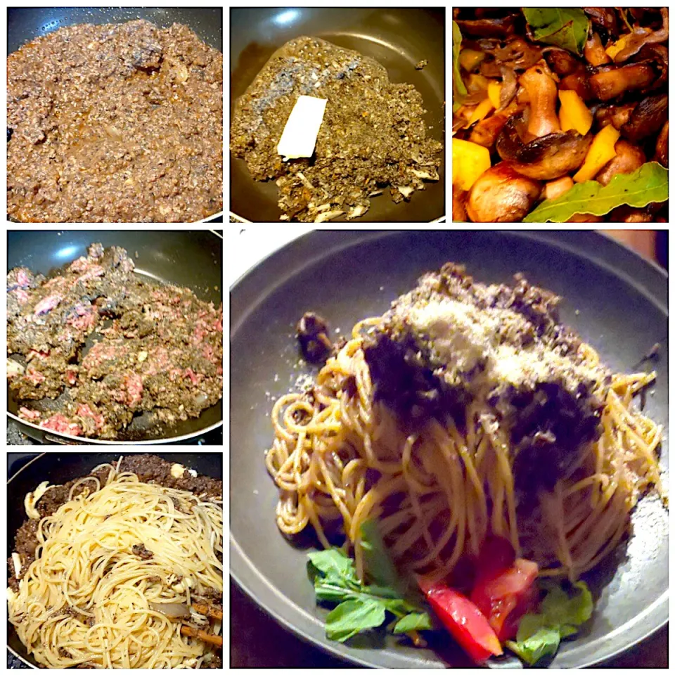 Spaghetti alla Bolognese con Funghi🍝マッシュルームたっぷり🍄|🌈Ami🍻さん