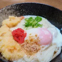 Snapdishの料理写真:えび天山かけ明太うどん|PaPaJohn JPさん