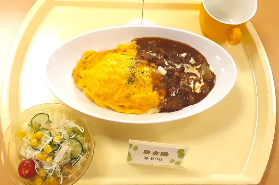 Snapdishの料理写真:札幌第一合同庁舎地下食堂カレーフェア　ビーフオムカレーセット|nyama1さん