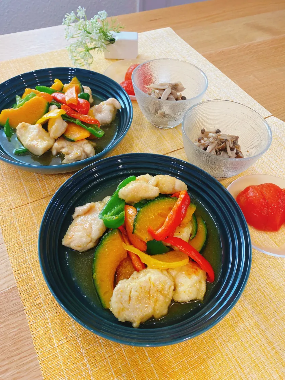 鶏むね肉と彩り野菜のカレー風味焼き浸し|めいめいさん