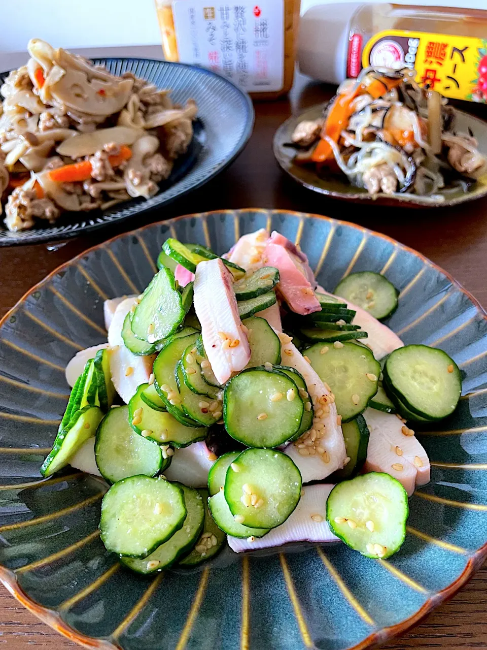 からあげビールさんの料理 【おうち居酒屋ごはん】イカきゅうの辛子酢味噌和え|いっちゃんさん