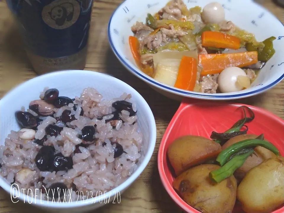 2023/06/20 晩御飯。|くろずきんさん