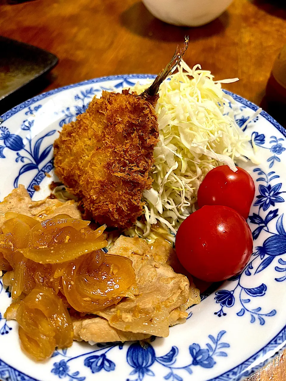 アジフライ安東生姜焼きプレート|さんだーさん