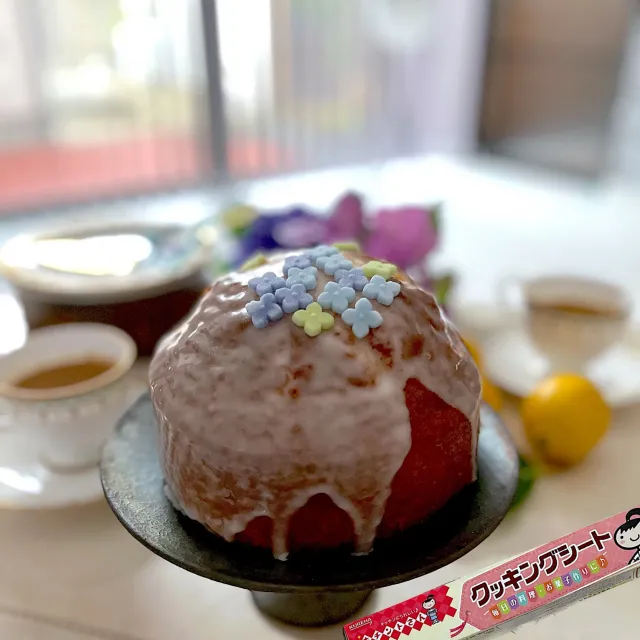 Snapdishの料理・レシピ写真:レモンケーキ｜キラキラ♪雨 と紫陽花のお楽しみ〜♡