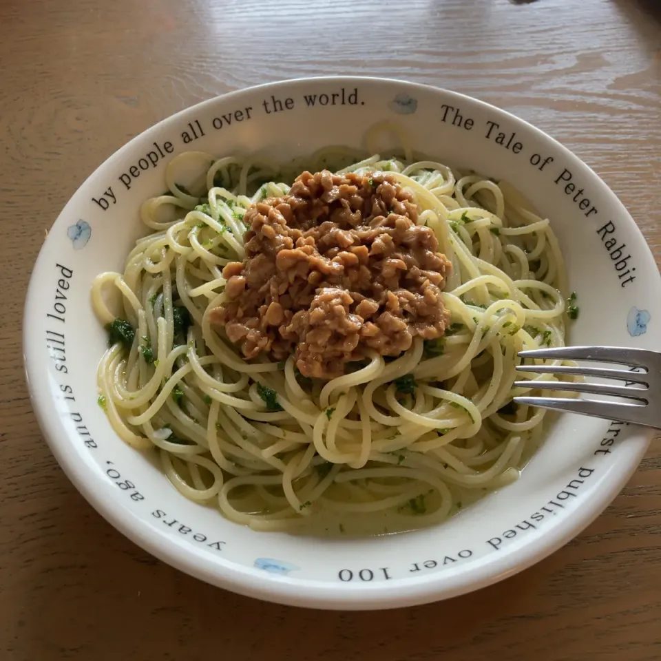 テレワーク飯の納豆パスタ|Kojiさん