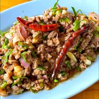 Snapdishの料理写真:Northeastern Thai-Style Spicy Minced Duck Salad aka 'Larb Ped' (ลาบเป็ด) 🌶️🌶️🌶️🦆🤤