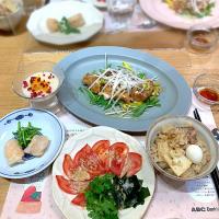 サクサク油淋鶏と海老蒸し餃子