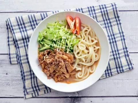 焼き肉サラダうどん|ヤマサ醤油公式アカウントさん