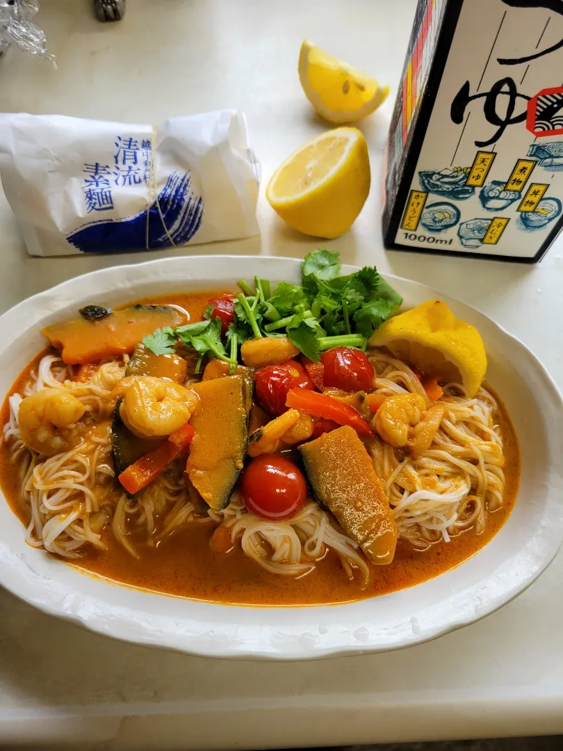 利賀村そうめんイエローカレー風|あんさん