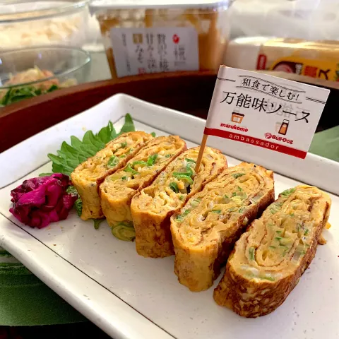 「万能味ソースで和食」を使ってみたSnapdishの料理・レシピ写真:超簡単！万能味ソースでしらすとねぎの卵焼き【和食で楽しむ！万能味ソース⑨】