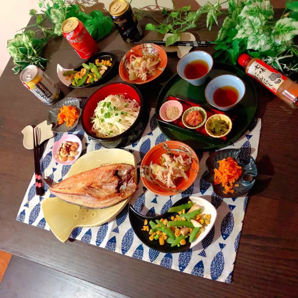 【*魚と素麺🥢煮物と炒め物‥】|ぷらっとさん