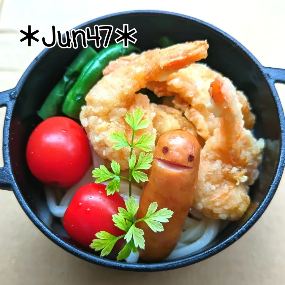 本日のゆる弁　海老の唐揚げうどん弁当　20230623|jun47さん