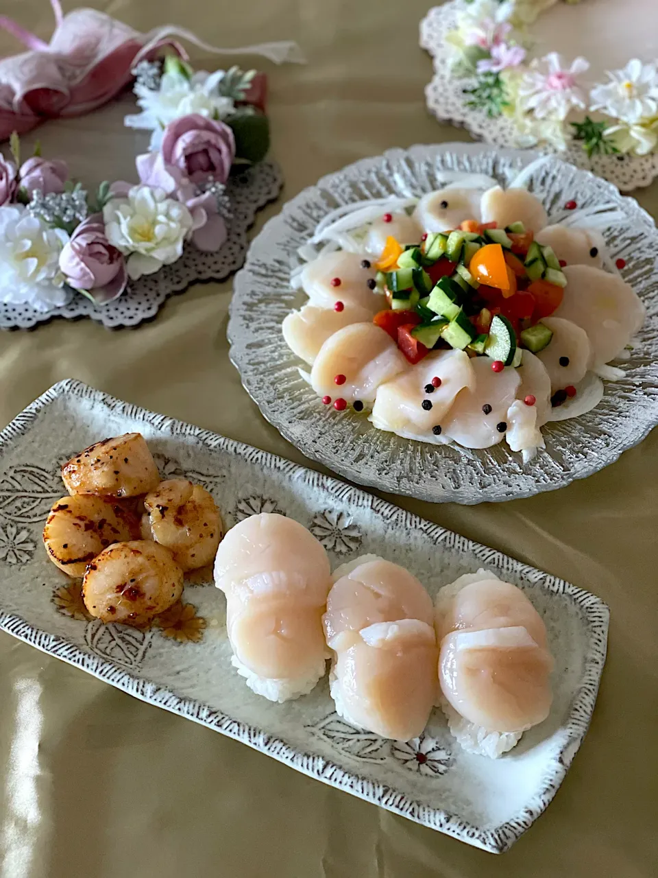 Snapdishの料理写真:みったんさんの料理 ほたて尽くし～♡                    みったんさん❤️お誕生日おめでとうございます🎂🎉|いっちゃんさん