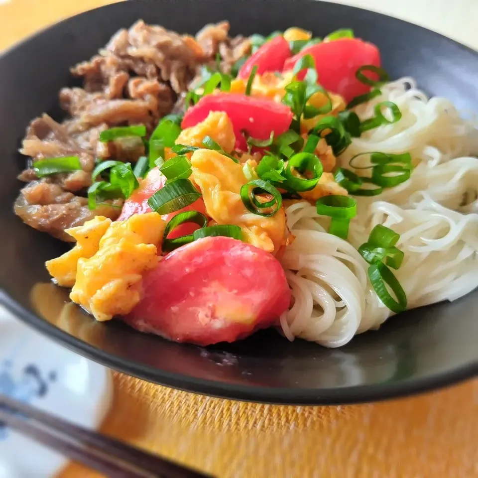 トマ玉牛そうめん|ポトスさん