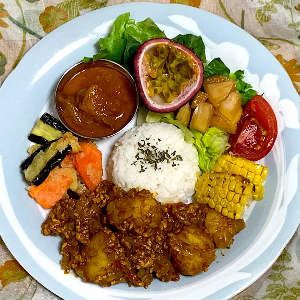 鶏ひき肉とじゃがいものキーマカレー|青い鳥さん