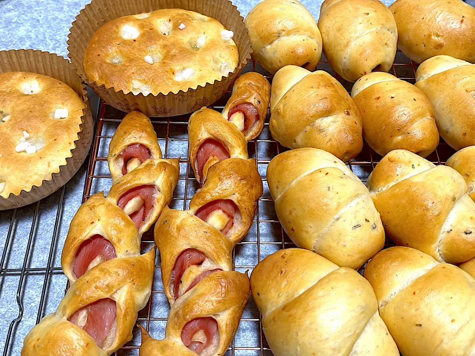 ハーブスパイスのパン生地で3種|ちゃこさん