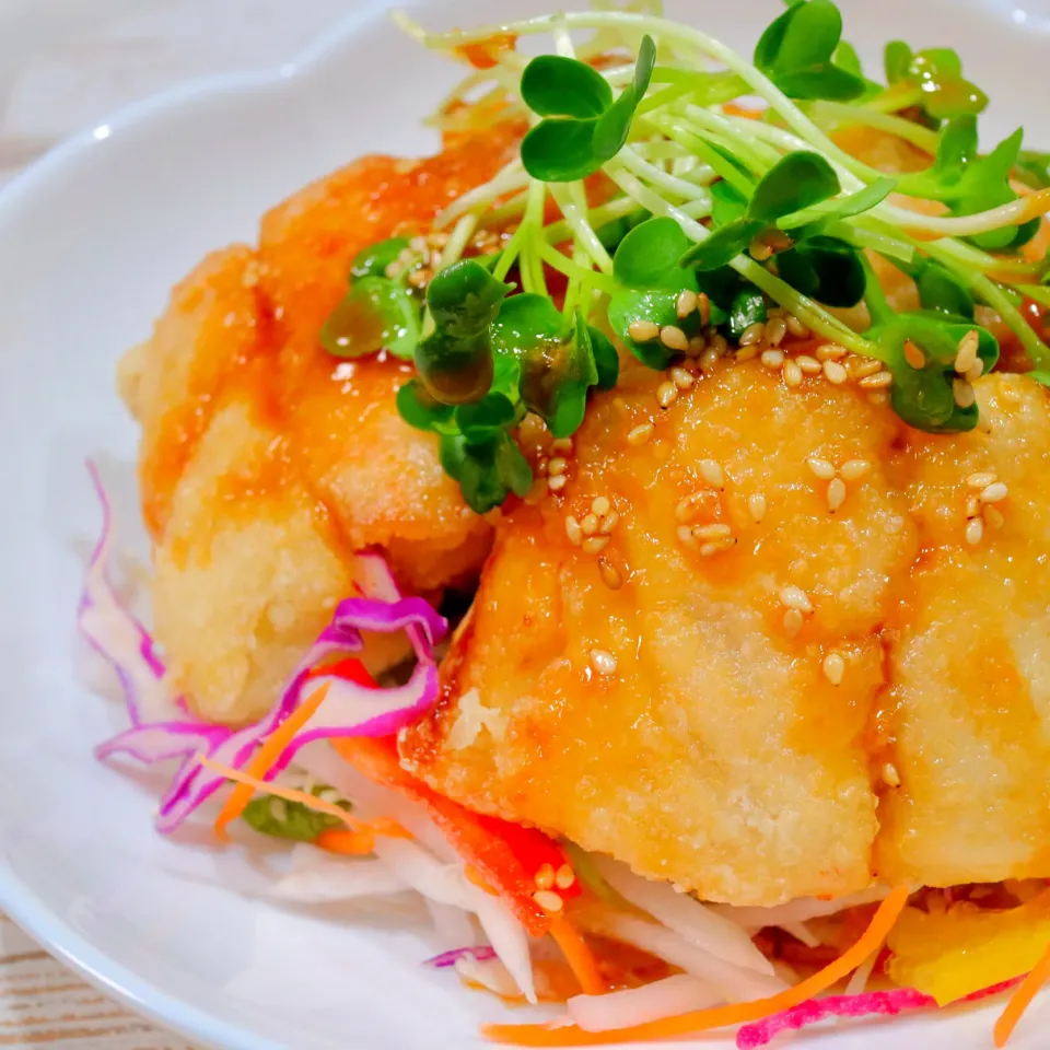 揚げサバと野菜の香味ポン酢がけ|まゆさん