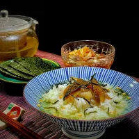 『ケンサキイカの沖漬け茶漬け』✨✨✨こいつは美味いぞ。めちゃくちゃ美味いぞ！😋